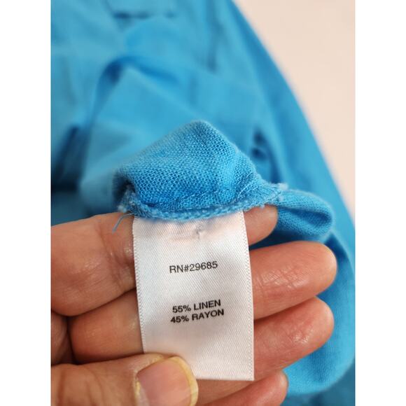 Pendleton Women’s M Linen Rayon Jacket Blue‎ Button Front Lightweight Casual - Picture 5 of 7